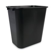 Boardwalk 28 qt Rectangular Prism Trash Can, Black, Open Top, Plastic 3485202